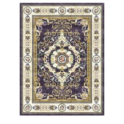 Tappeto rettangolare Imperial Rococò Flourish Blu in lana