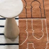 Tappeto rettangolare in lana marrone Sidi Bou Said