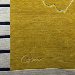 Tappeto rettangolare in lana giallo Capri