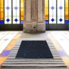 Tappeto rettangolare in lana blu Il Cairo