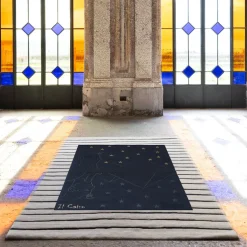 Tappeto rettangolare in lana blu Il Cairo
