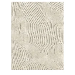 Tappeto rettangolare Ivory Ripple in seta di bambù beige