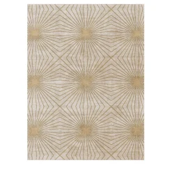 Tappeto rettangolare Light Compass in viscosa e lurex beige