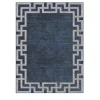 Tappeto rettangolare Night Labyrinth in viscosa e lana neozelandese blu