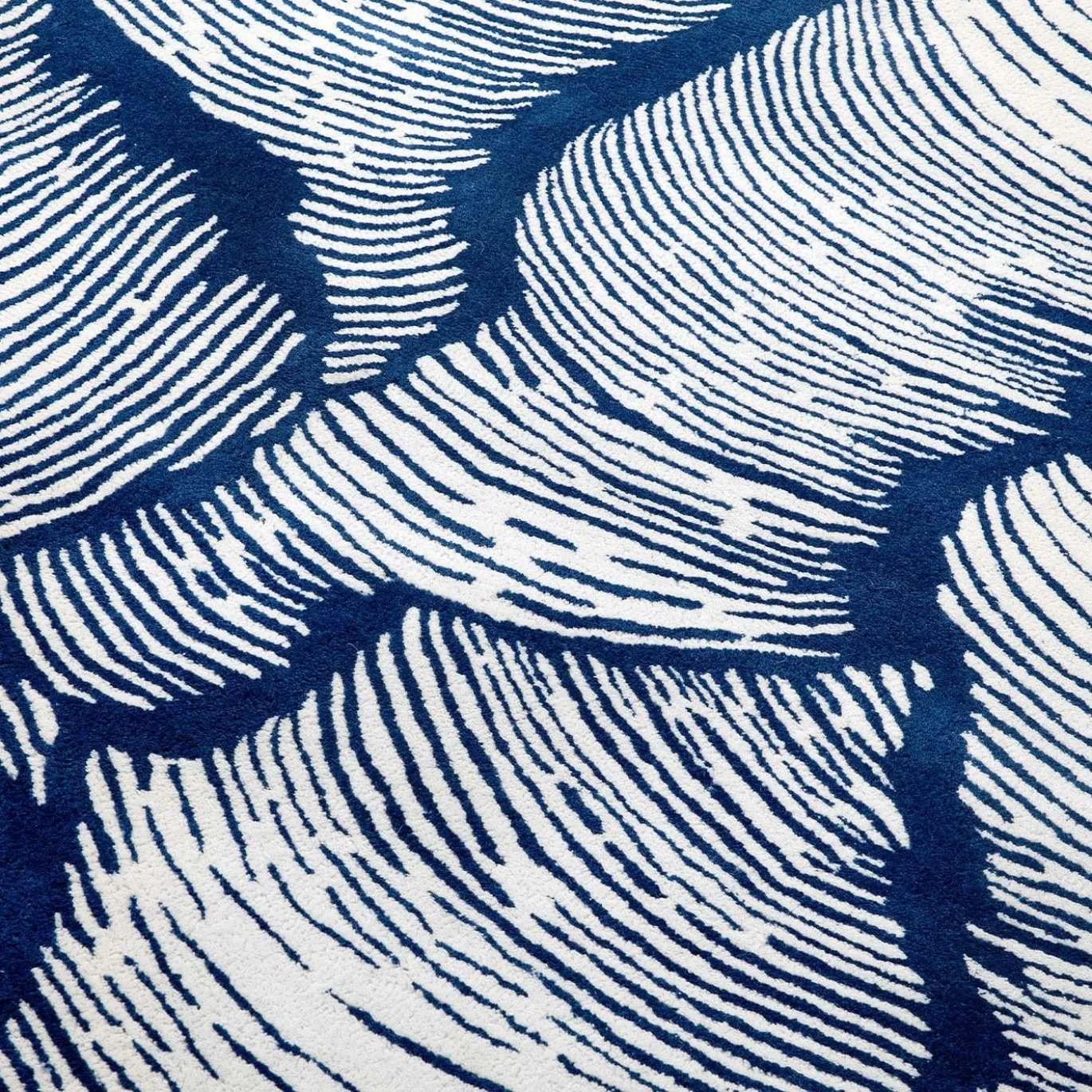 Tappeto rettangolare Oceano blu in lana