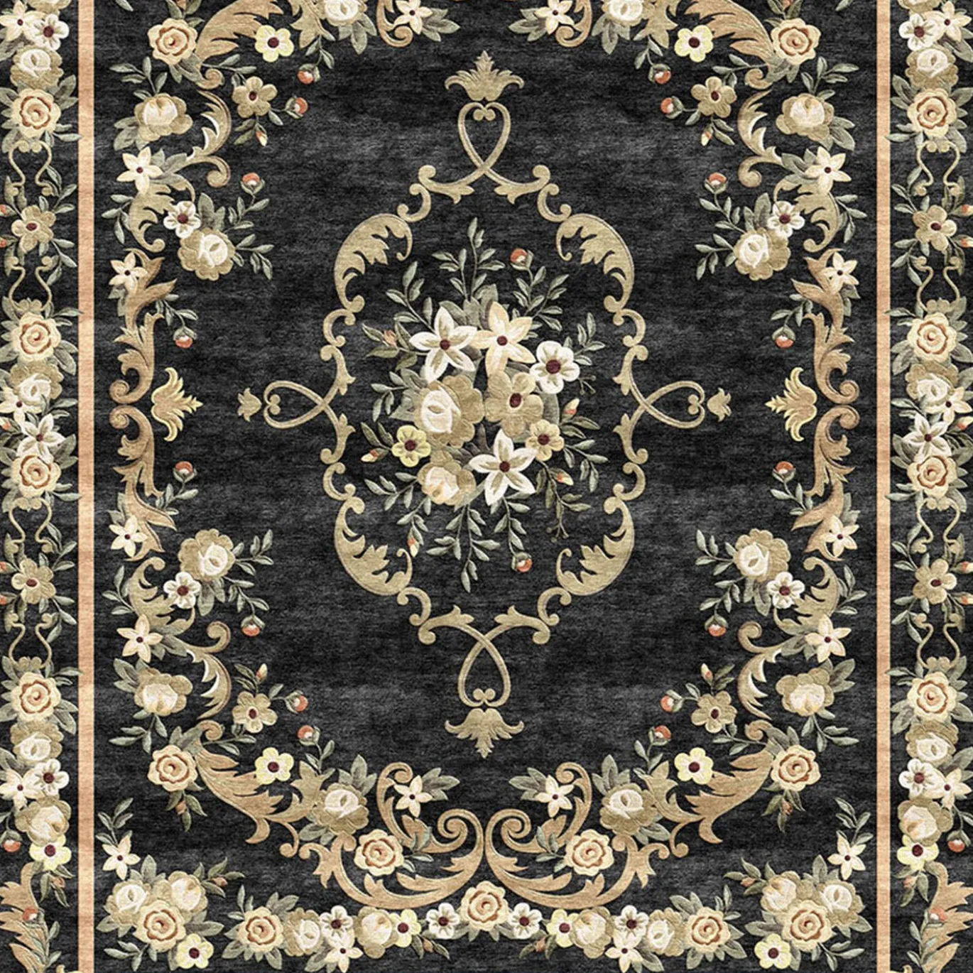 Tappeto rettangolare Onyx Blossom Harmony in seta di bambù