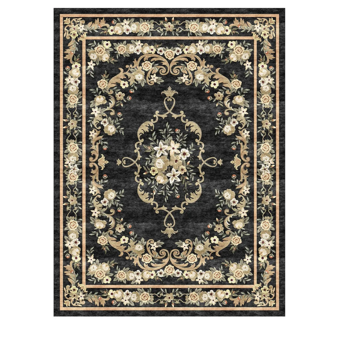 Tappeto rettangolare Onyx Blossom Harmony in seta di bambù