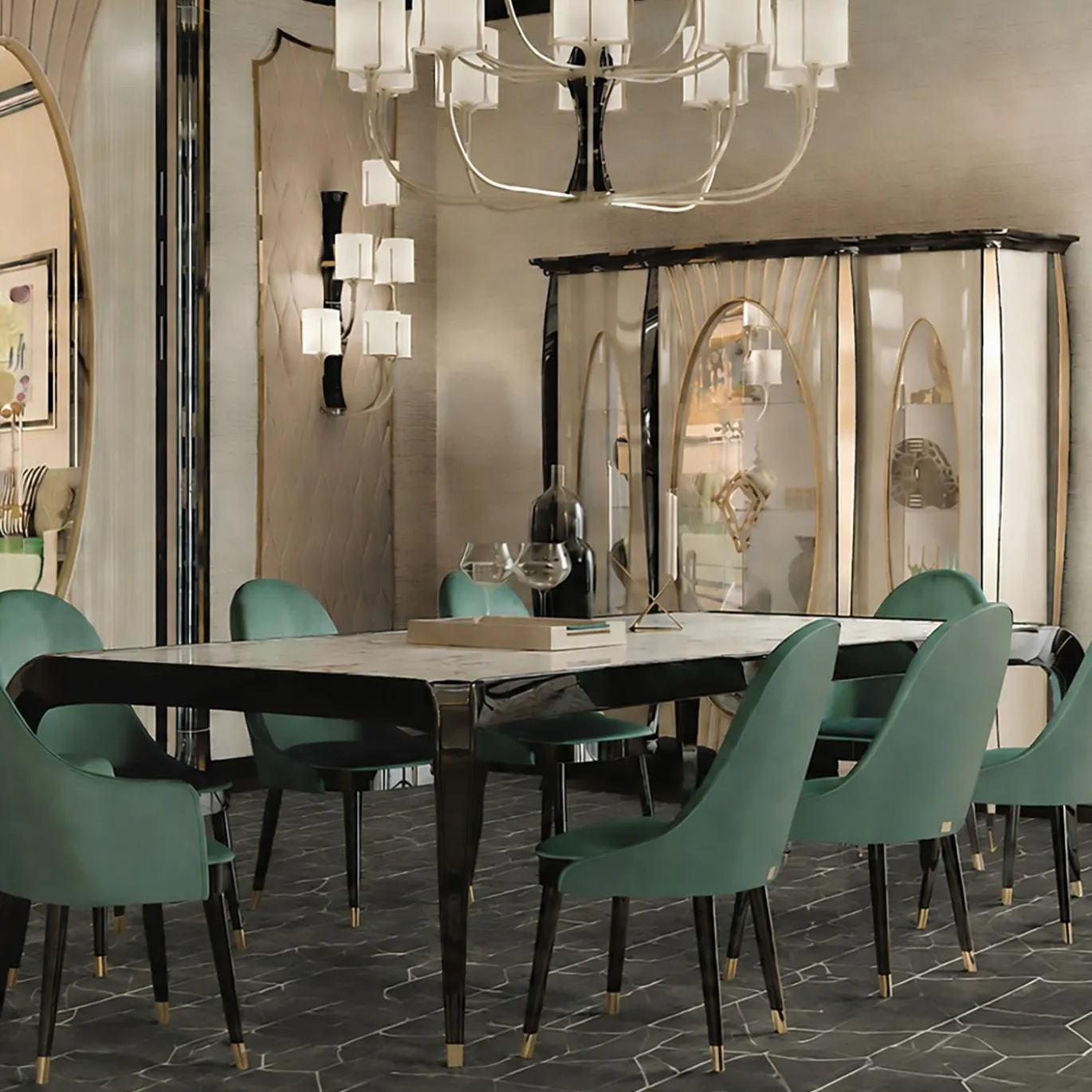 Tappeto rettangolare Quantum Dream grigio in tessuto premium misto