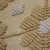 Tappeto rettangolare Rombo Fiori ecrù e bianco