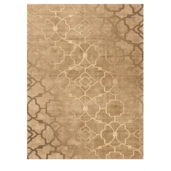 Tappeto rettangolare Treasure Trellis in seta botanica e lana Lincoln bronzo