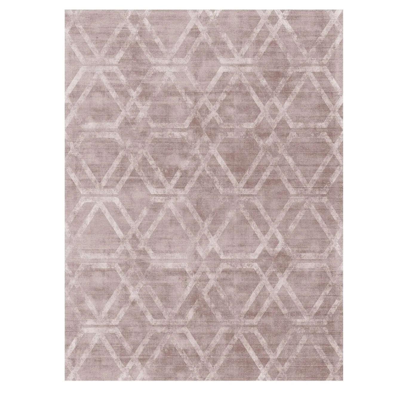 Tappeto rettangolare Whisper Prism in viscosa rosa