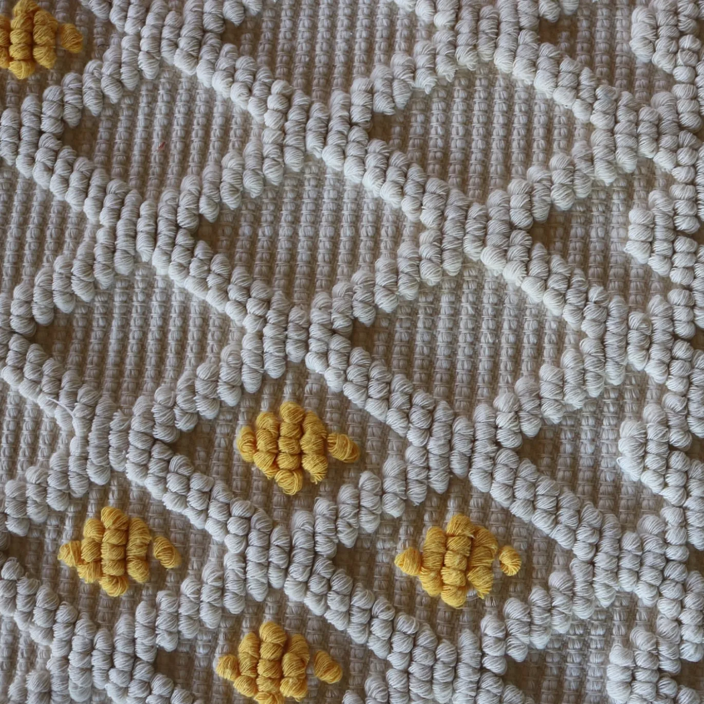 Tappeto Rombi Crescenti rettangolare ecrù e giallo