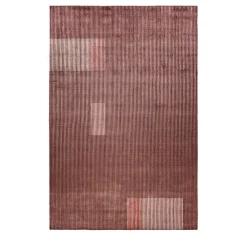 Tappeto rosso Lines L8 tessuto a mano