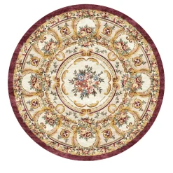 Tappeto rotondo Aristocrat Floral in seta di bambù multicolore