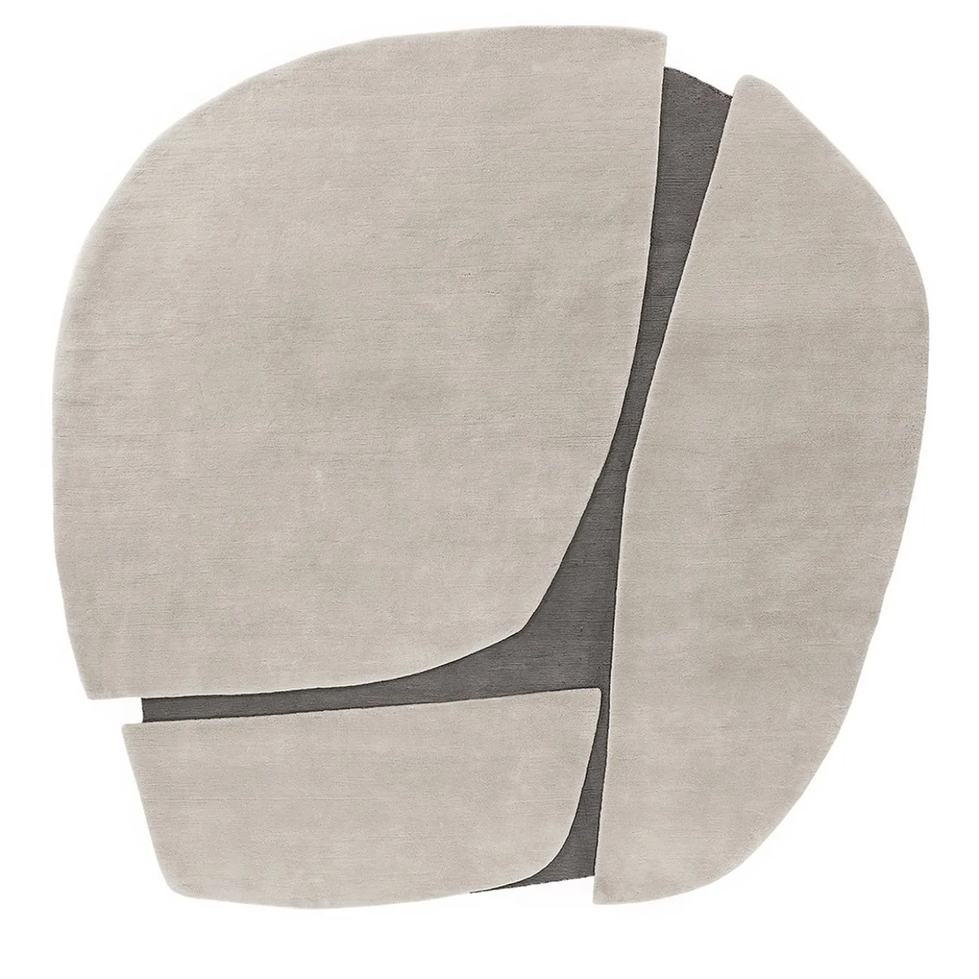 Tappeto rotondo Atlas AT03 in lana grigio