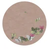 Tappeto rotondo beige in lana fatto a mano Spirit in the Sky