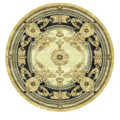 Tappeto rotondo Gilded Palace Roundel in seta di bambù