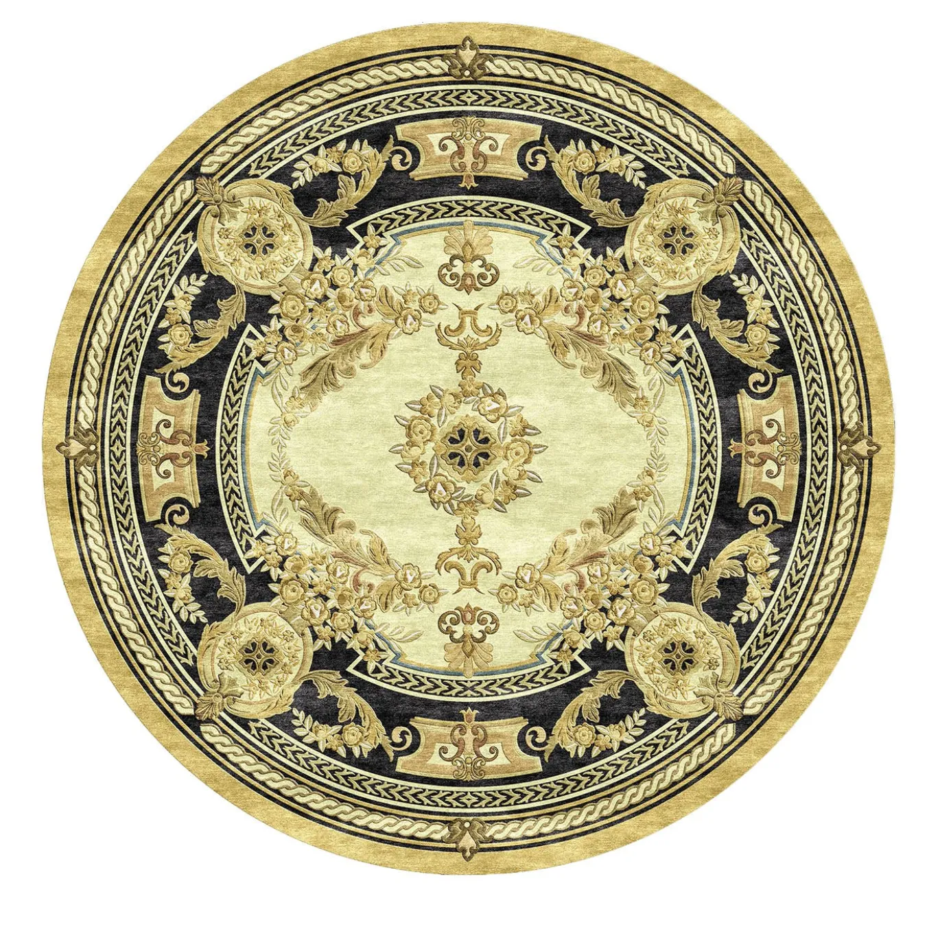 Tappeto rotondo Gilded Palace Roundel in seta di bambù