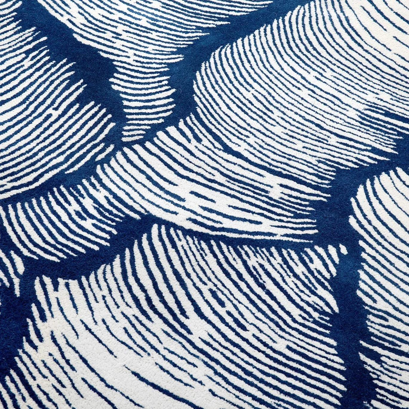 Tappeto rotondo Oceano Blu in lana