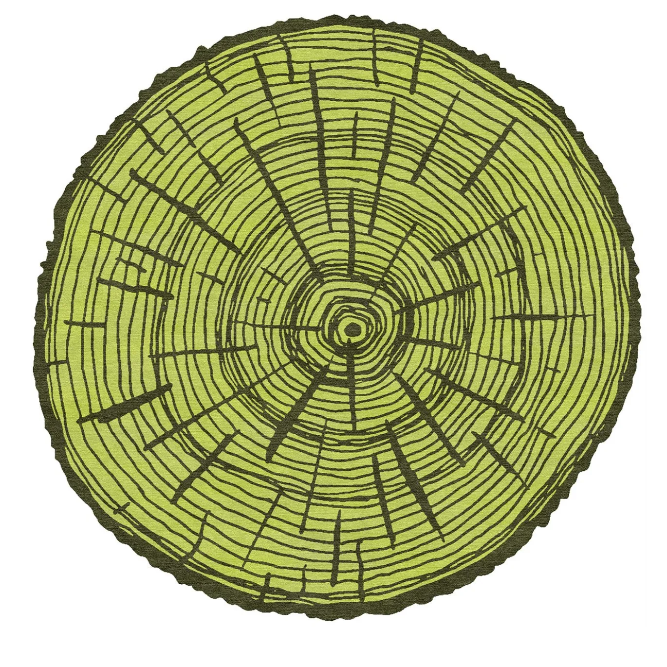 Tappeto Rotondo The Tree Calendar in Lana Verde