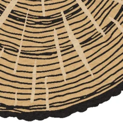 Tappeto Rotondo The Tree Calendar in Lana Beige