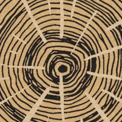 Tappeto Rotondo The Tree Calendar in Lana Beige