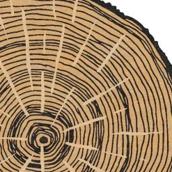 Tappeto Rotondo The Tree Calendar in Lana Beige