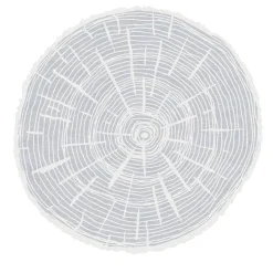 Tappeto rotondo The Tree Calendar in lana grigia
