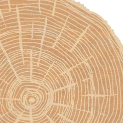 Tappeto rotondo The Tree Calendar in lana beige chiaro