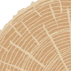 Tappeto rotondo The Tree Calendar in lana beige chiaro