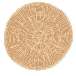 Tappeto rotondo The Tree Calendar in lana beige chiaro