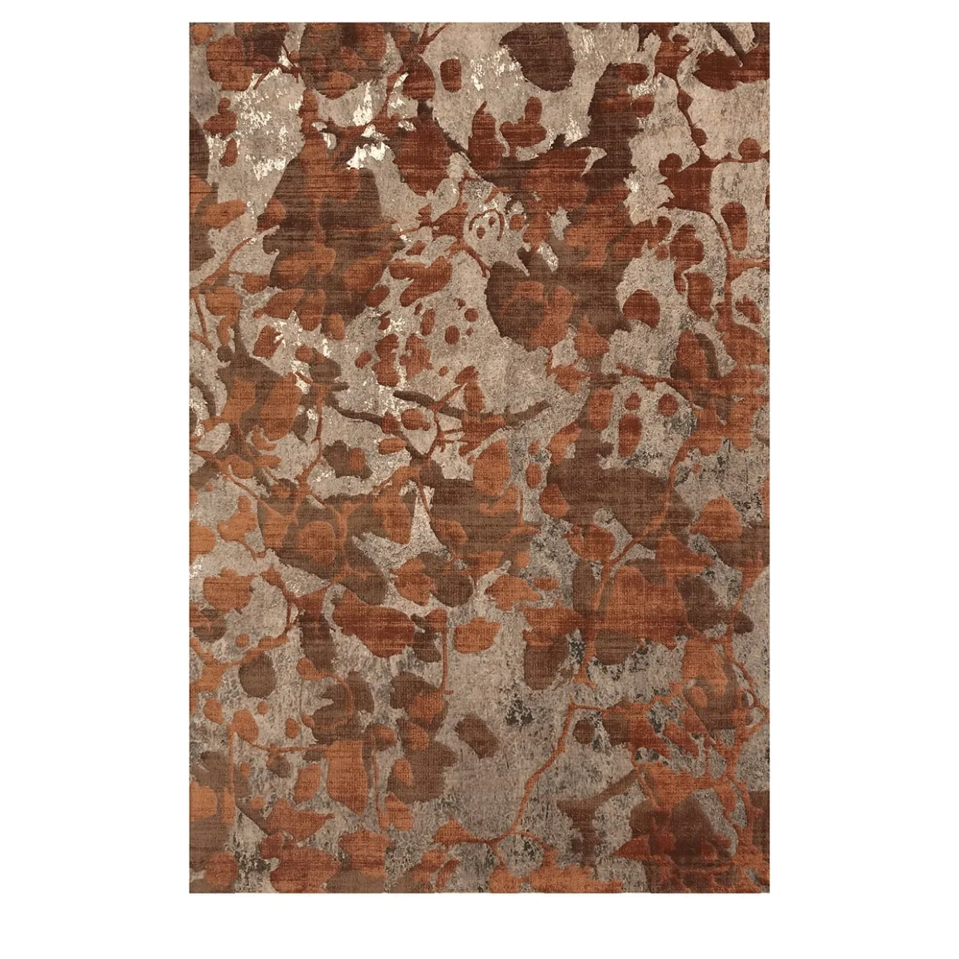Tappeto Stardust Gypsum Annodato a Mano in Tessuto Marrone