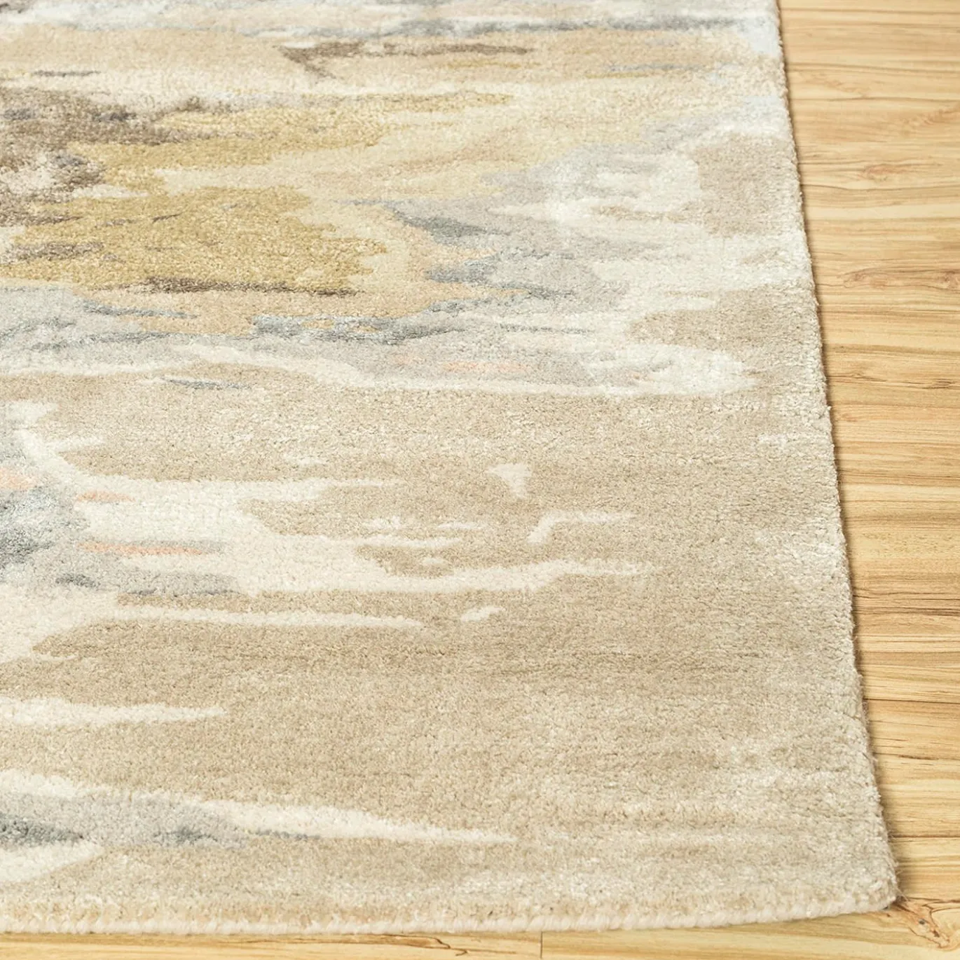 Tappeto Starlit Canvas White & Medium Gray trapuntato a mano