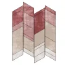 Tappeto Tangram Pinkie Asymmetrical Red & Beige di Dainelli Studio
