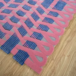 Tappeto Tessutoa Mano Powder Blue