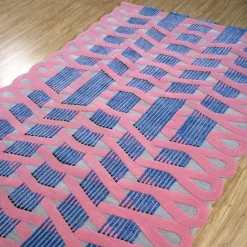 Tappeto Tessutoa Mano Powder Blue