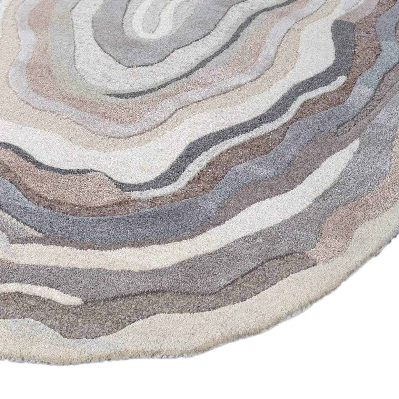 Tappeto Tessutoa Mano Snow White Con Astrazione Geometrica
