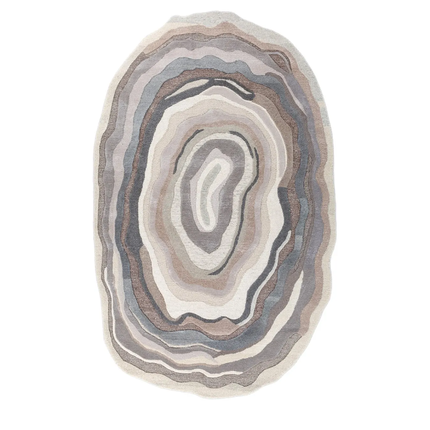 Tappeto Tessutoa Mano Snow White Con Astrazione Geometrica