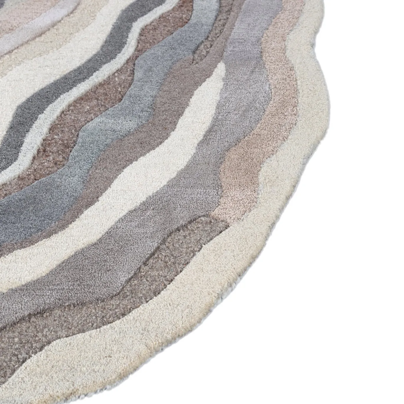 Tappeto Tessutoa Mano Snow White Con Astrazione Geometrica