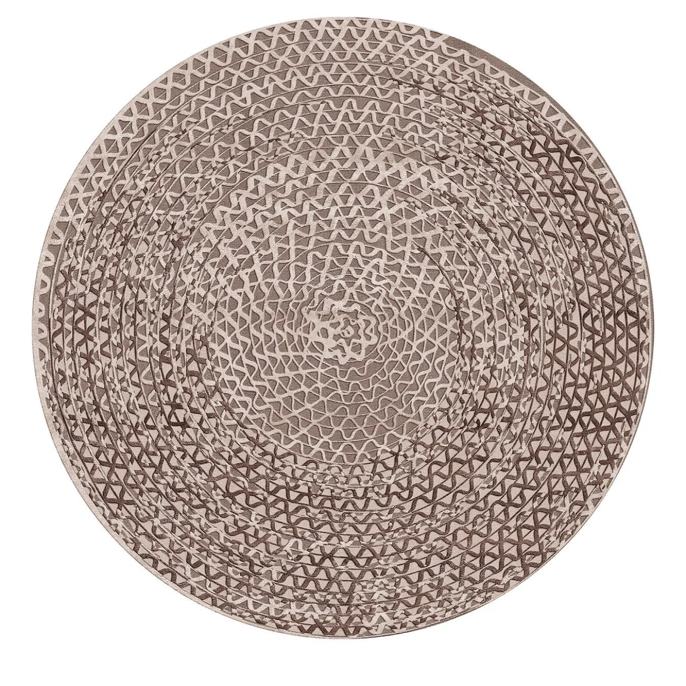 Tappeto Triple Waves Round Beige di Lorenza Bozzoli