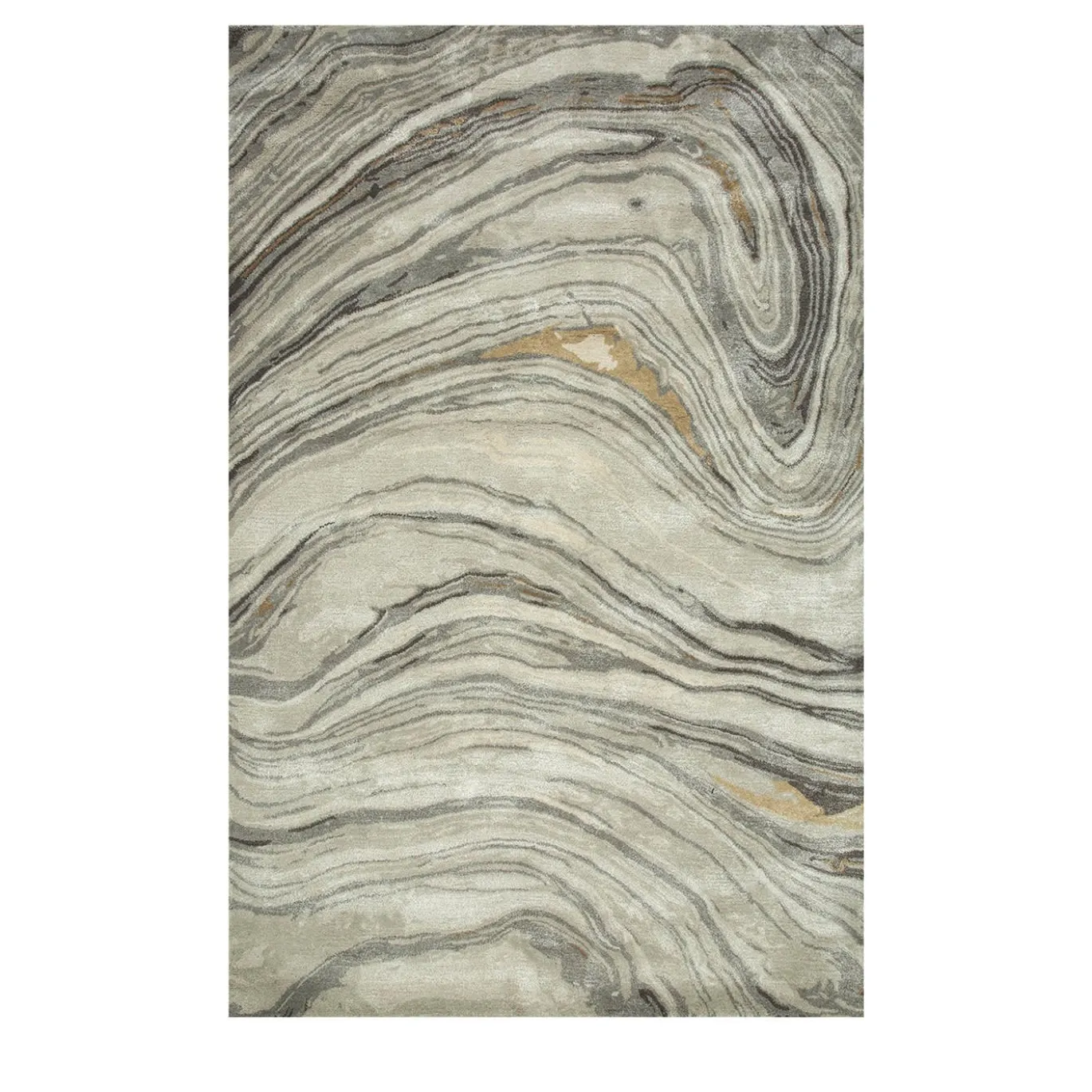 Tappeto Tuftato a Mano Dreamy Grooves Grigio Classico e Legno di Frassino