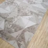 Tappeto Tuftato a Mano Dusky Trajectory Bianco e Bianco Antico