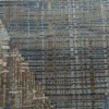 Tappeto Tuftato a Mano Symmetrical Waves Skyline Blu e Grigio Classico