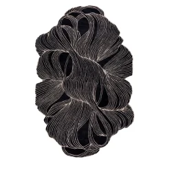 Tappeto Velvety Vortex Ebony & Antique White trapuntato a mano