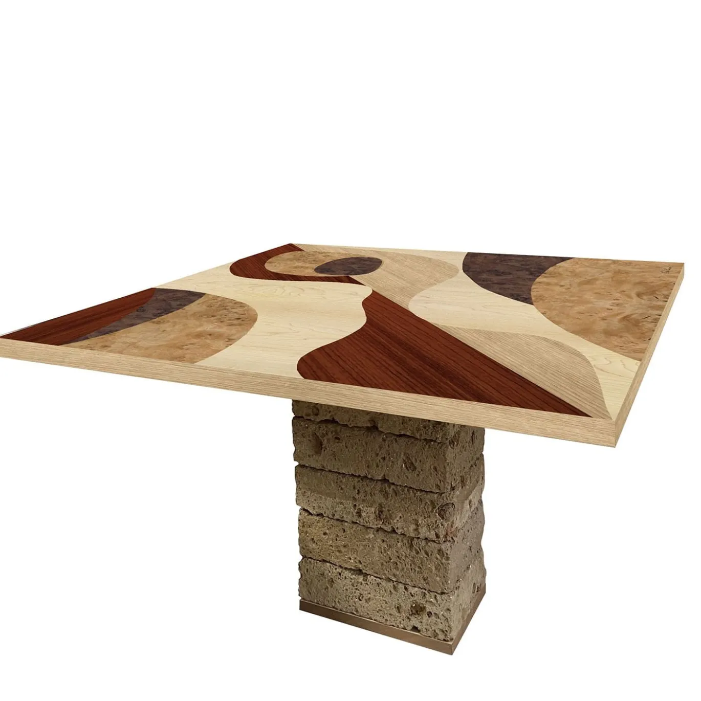 Tarsia Tables Tt4 Tavolo quadrato policromo di Mascia Meccani