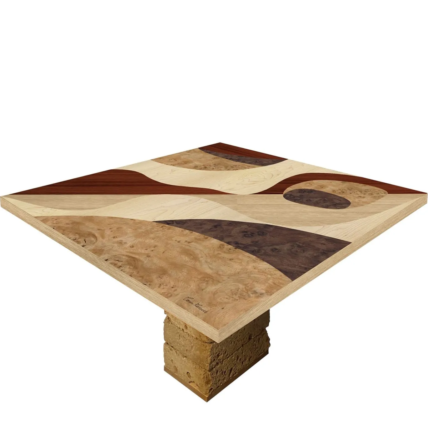 Tarsia Tables Tt4 Tavolo quadrato policromo di Mascia Meccani