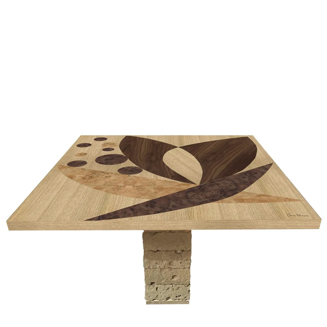 Tarsia Tables Tt8 Tavolo quadrato policromo di Mascia Meccani