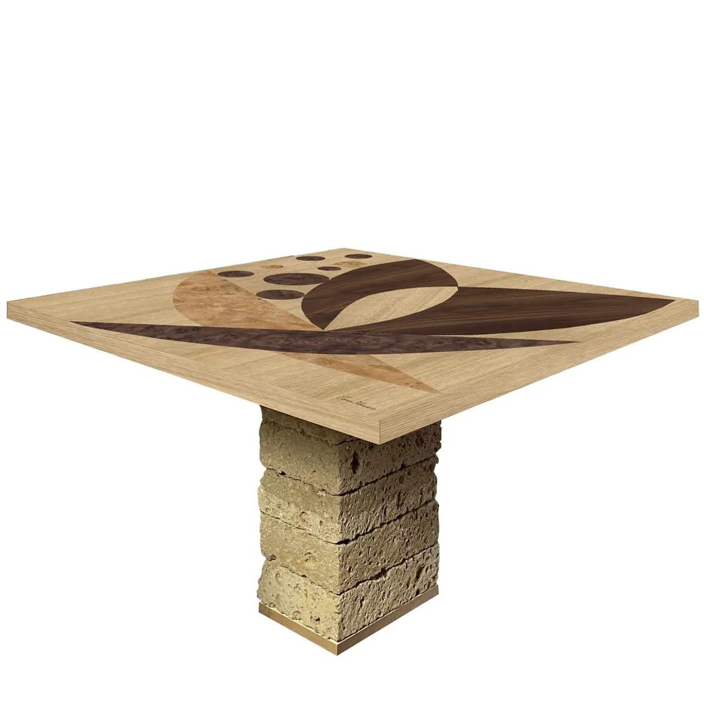 Tarsia Tables Tt8 Tavolo quadrato policromo di Mascia Meccani