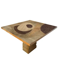 Tarsia Tables Tt3 Tavolo quadrato policromo di Mascia Meccani
