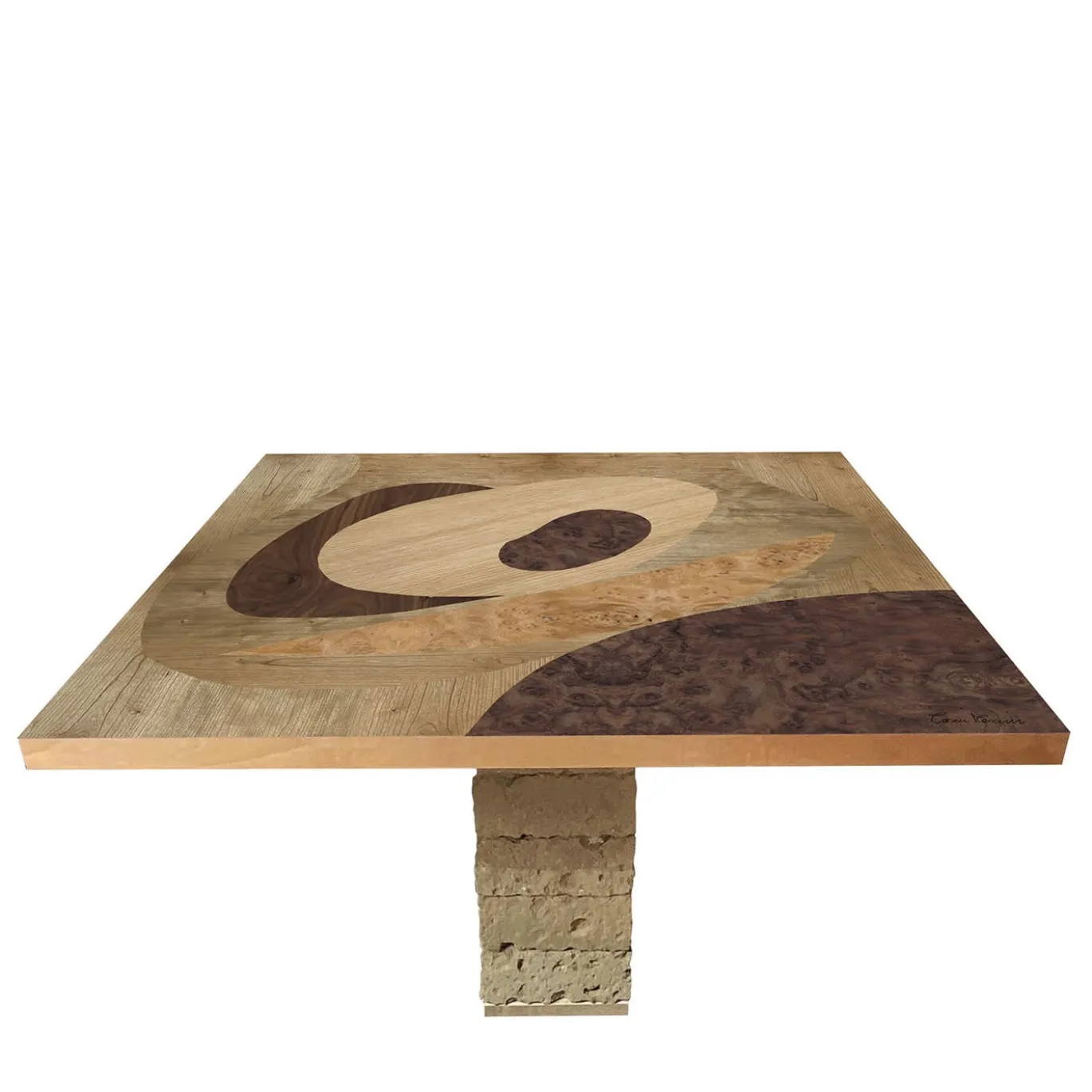 Tarsia Tables Tt3 Tavolo quadrato policromo di Mascia Meccani